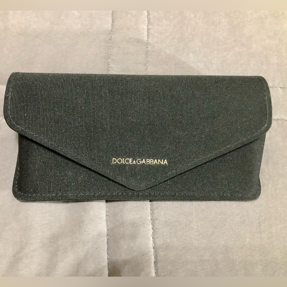 Dolce & Gabbana Black Fabric Envelope Sunglasses Case with Gold Logo